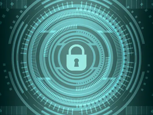 Candado de Ciberseguridad preventiva, color verde-azul.